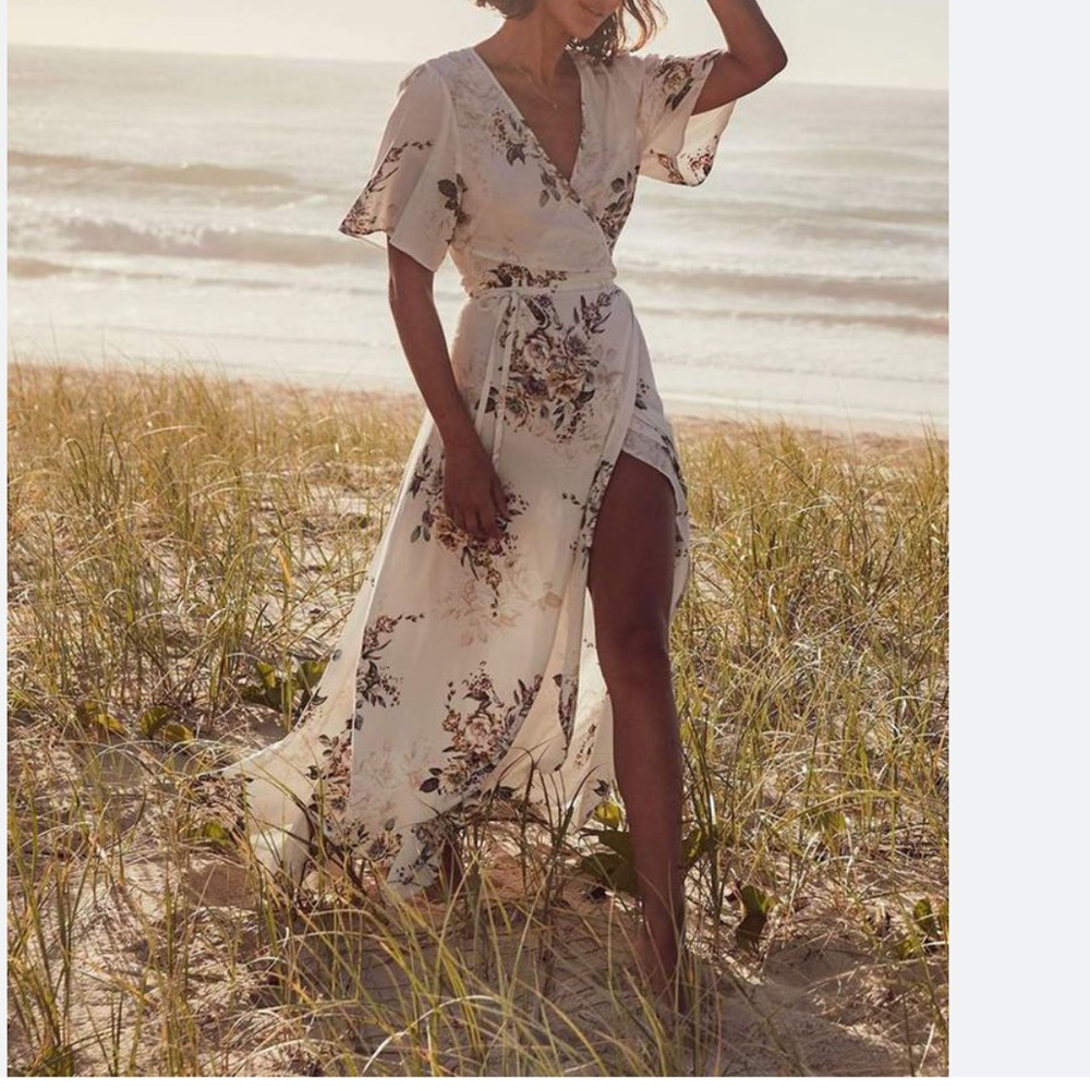 Auguste Alice annika wrap maxi dress ivory
